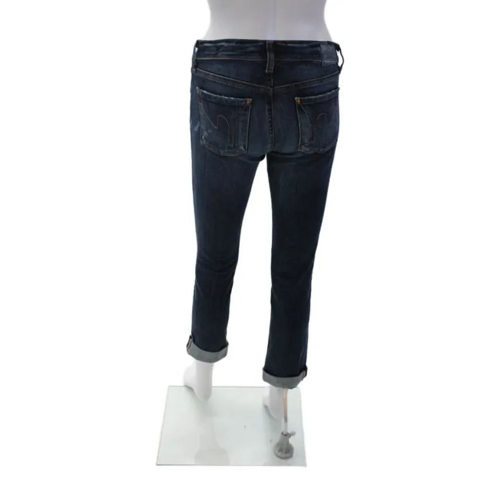 C of H Los Angeles Womens Cuffed Ava Low Rise Straight Leg Jeans Blue Size 25